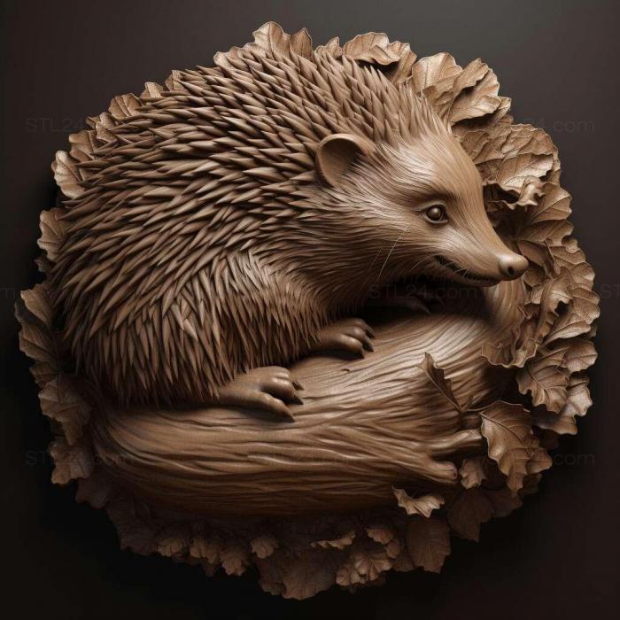 Nature and animals (hedgehog 3, NATURE_6011) 3D models for cnc